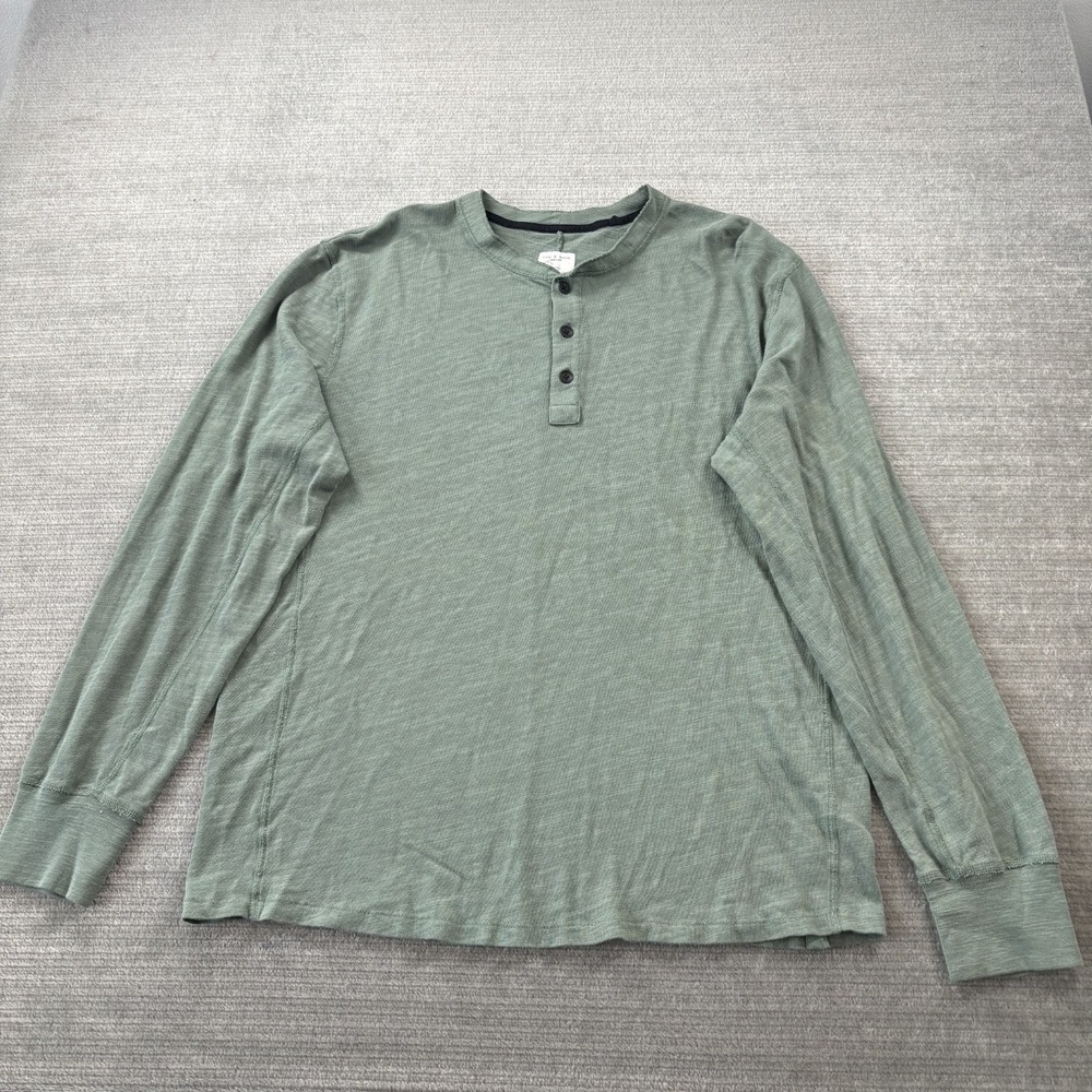 Rag & Bone Shirt Mens XL Green Standard Issue Henley Long Sleeve Pullover Dexter